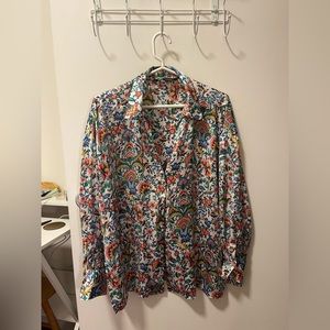 Zara floral print satin shirt